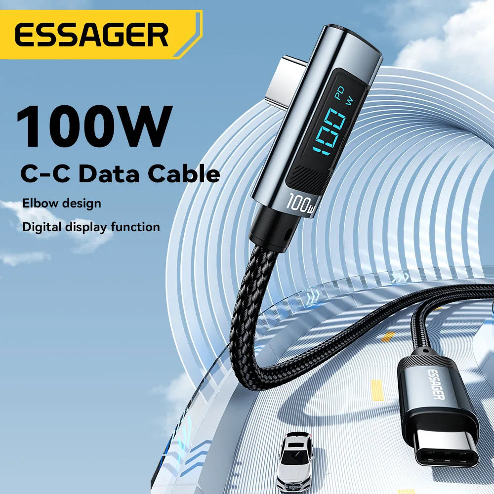 Essager 100W USB-C Fast Charging Cable with LED Display