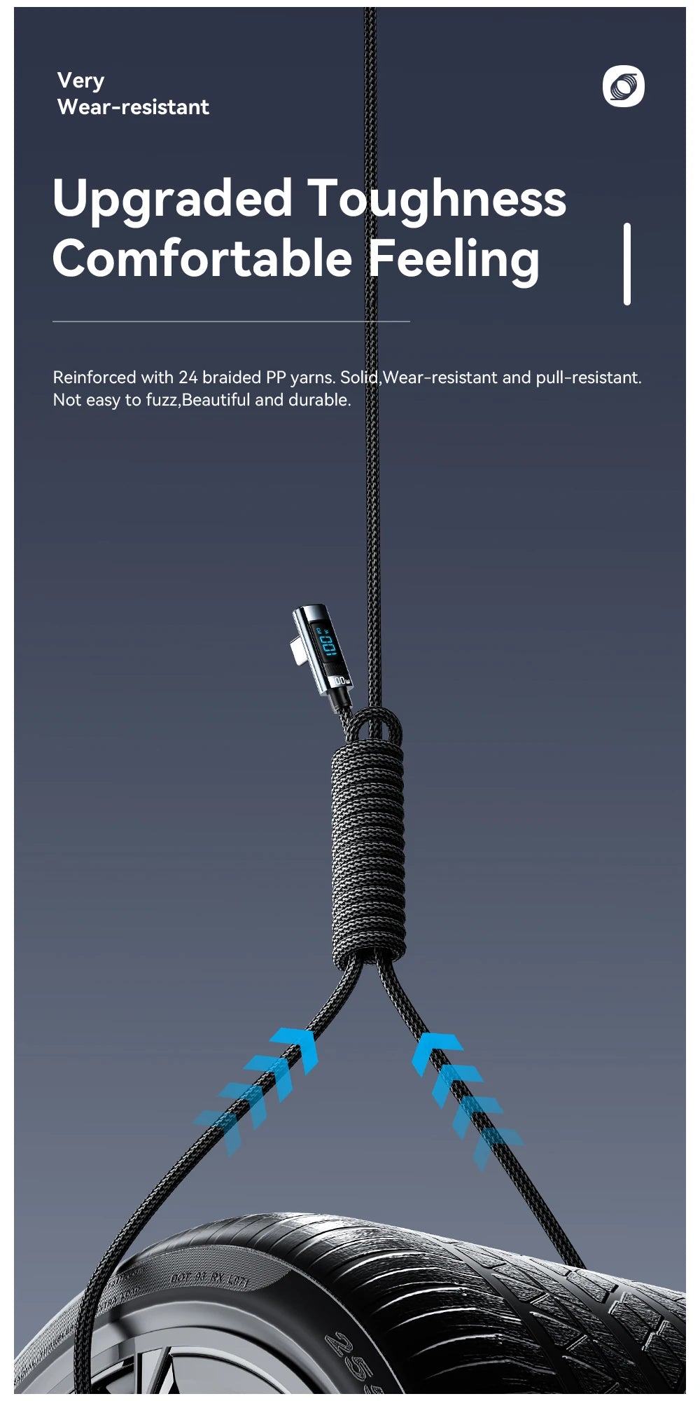 Essager 100W USB-C Fast Charging Cable with LED Display