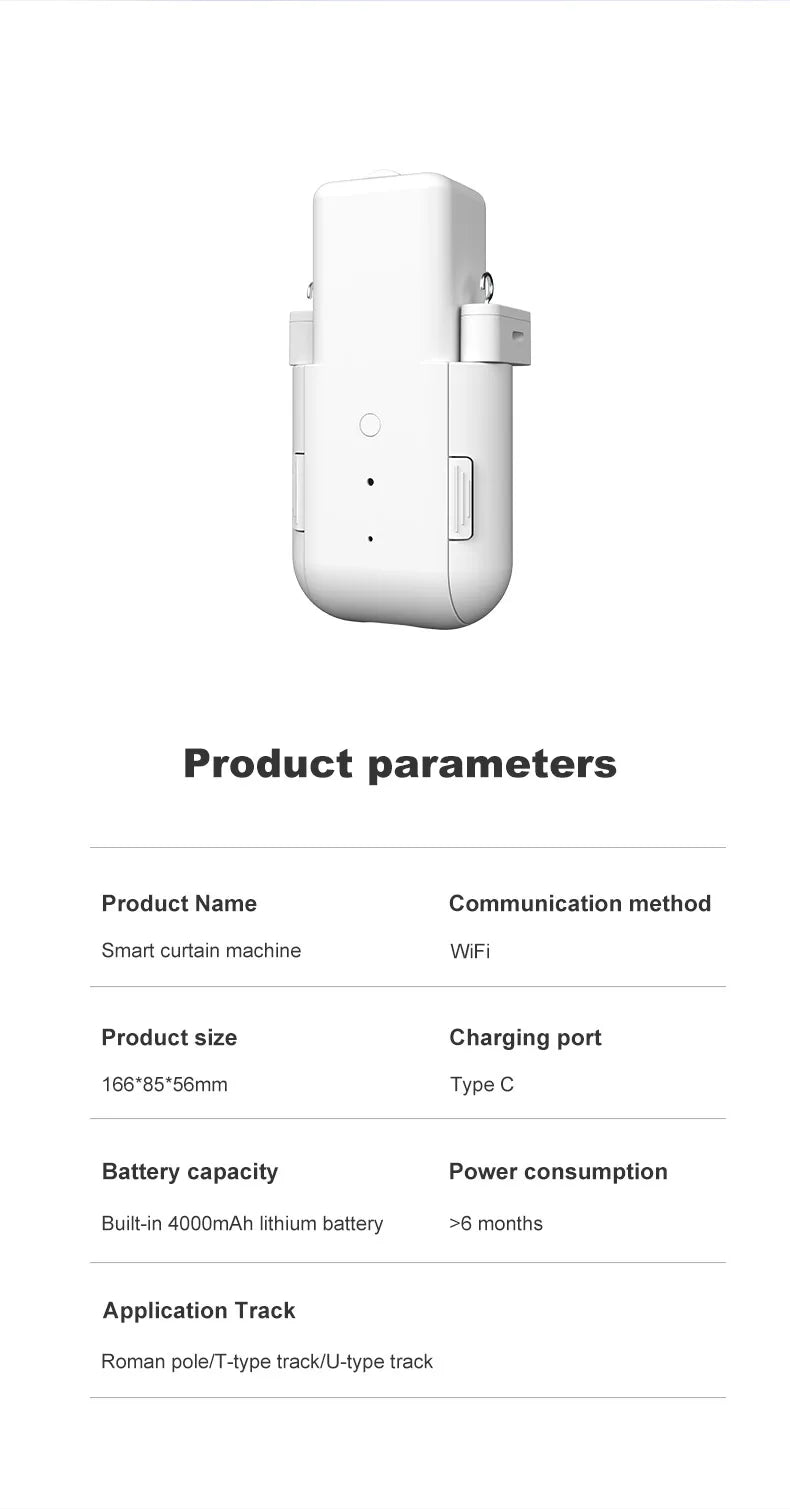 WiFi Smart Curtain Motor with App & Remote Control
