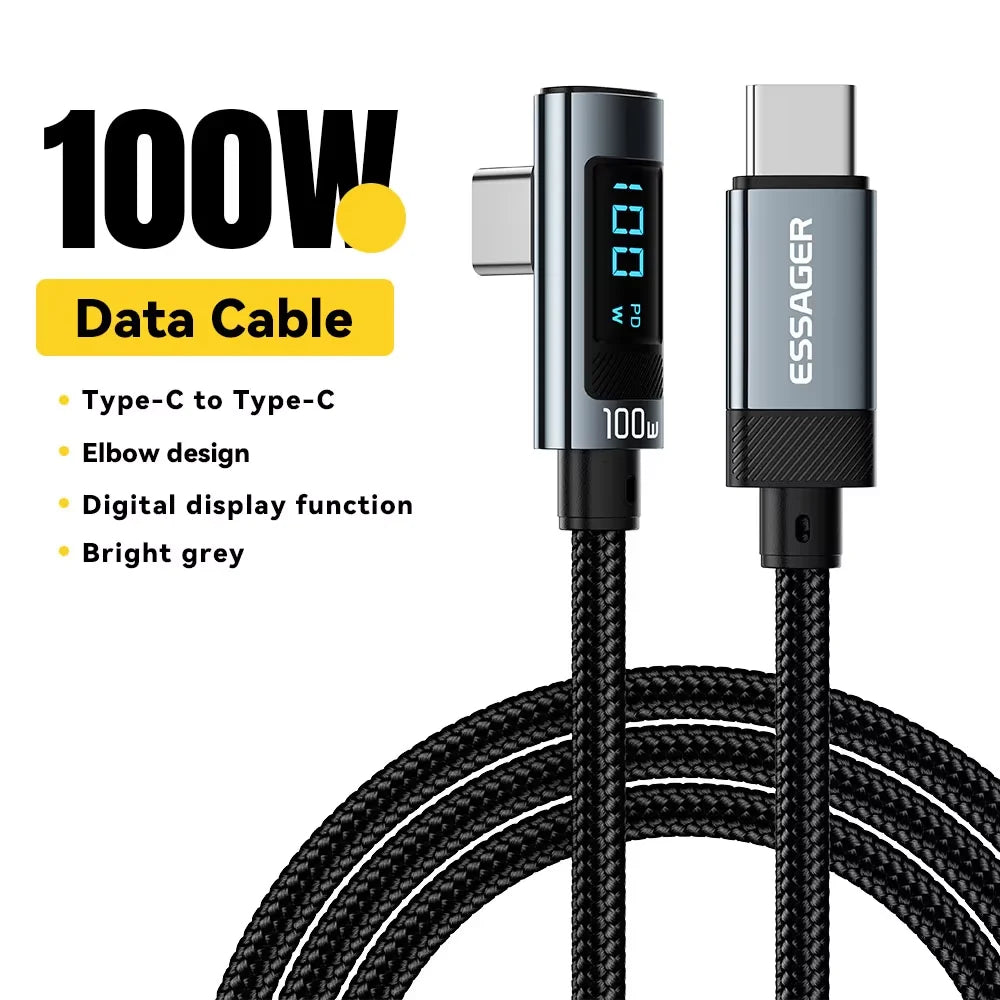 Essager 100W USB-C Fast Charging Cable with LED Display