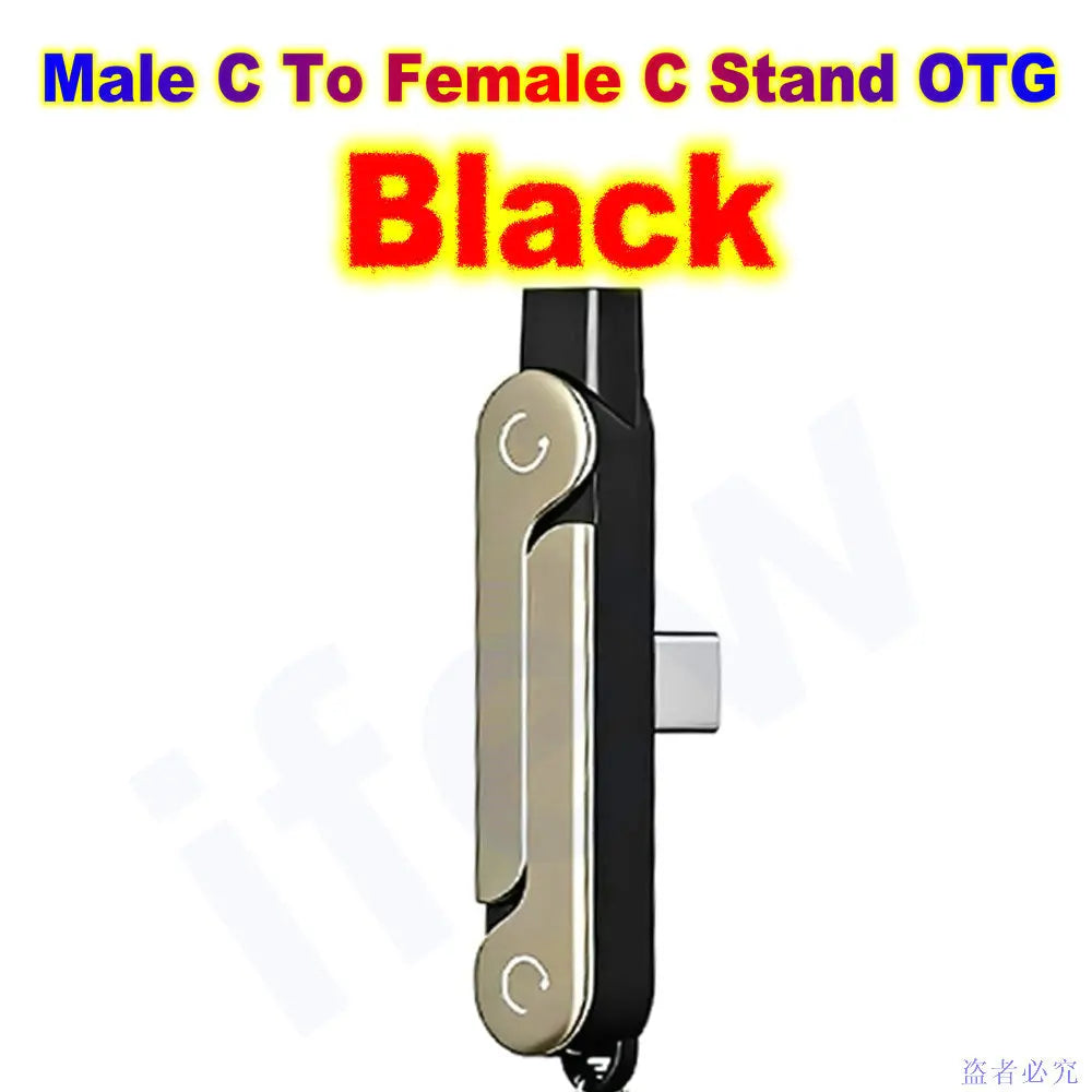 240W USB-C Flat Charging Cable with Foldable Phone Stand