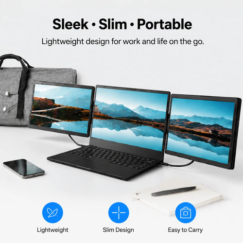 13.3-inch Portable Dual-Screen Monitor Extender with USB-C & HDMI