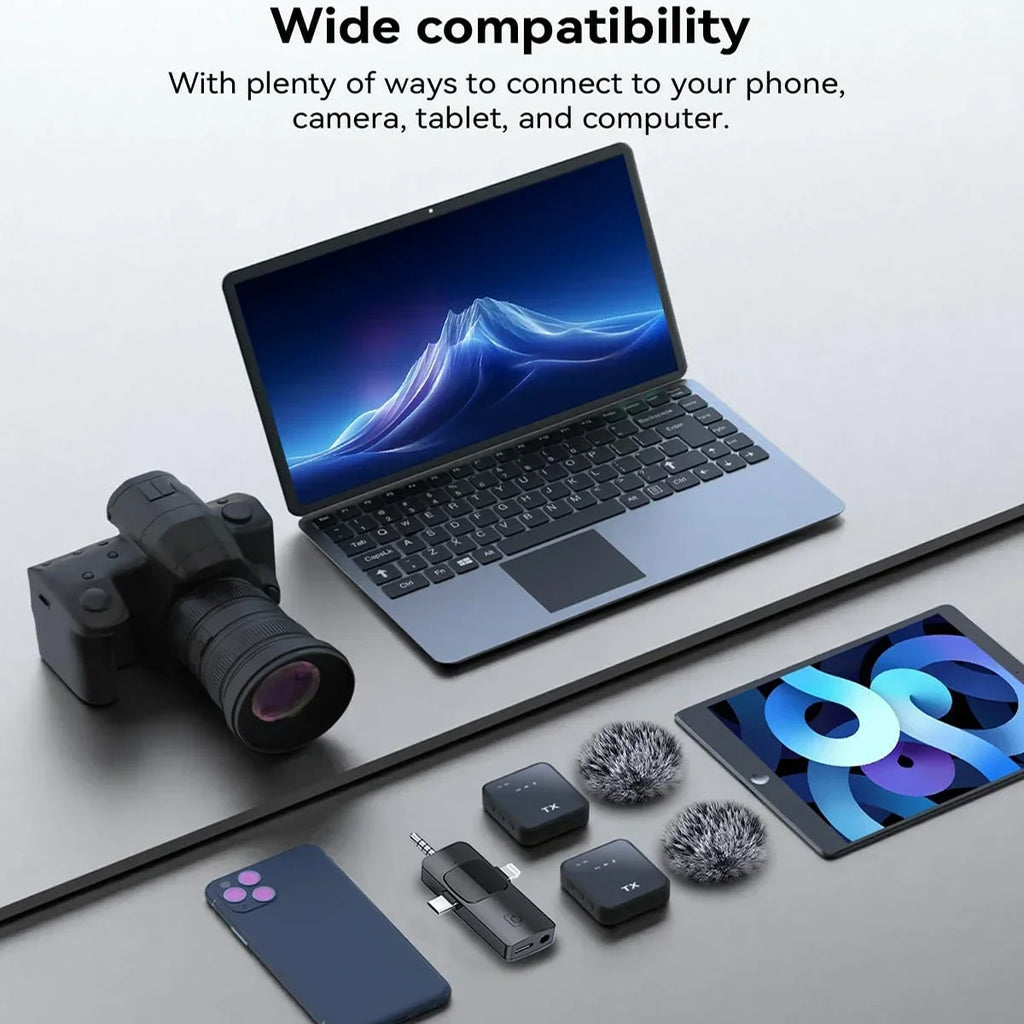 3-in-1 Wireless Mini Microphone for iPhone & Android