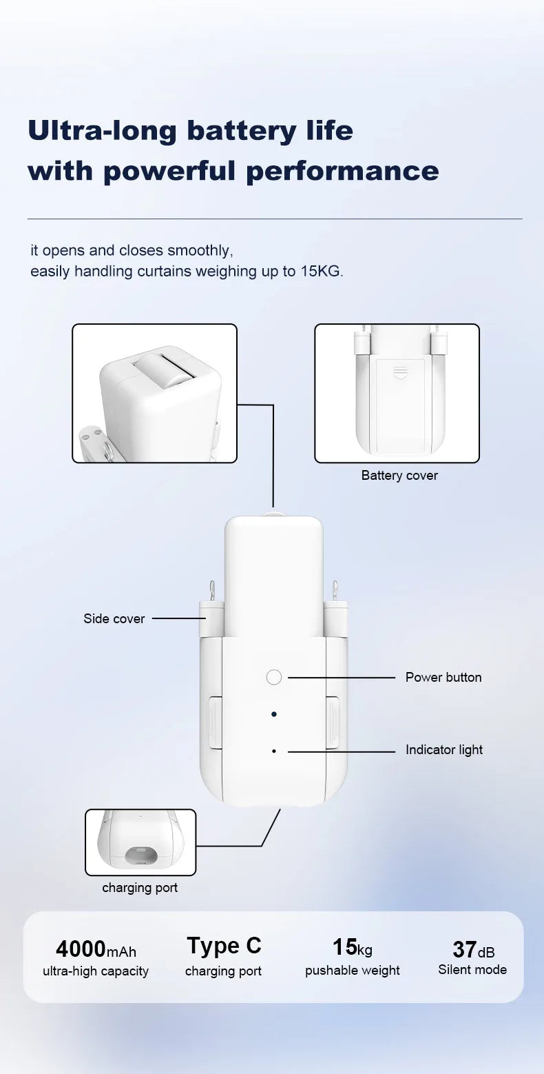 WiFi Smart Curtain Motor with App & Remote Control