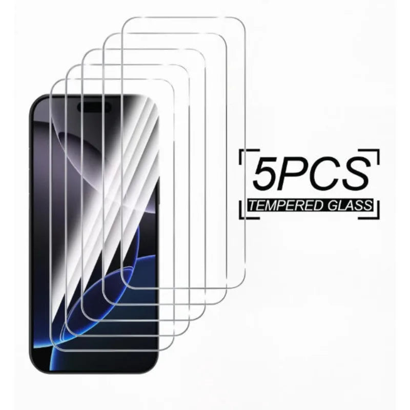 5-Pack Tempered Glass Screen Protectors for iPhone