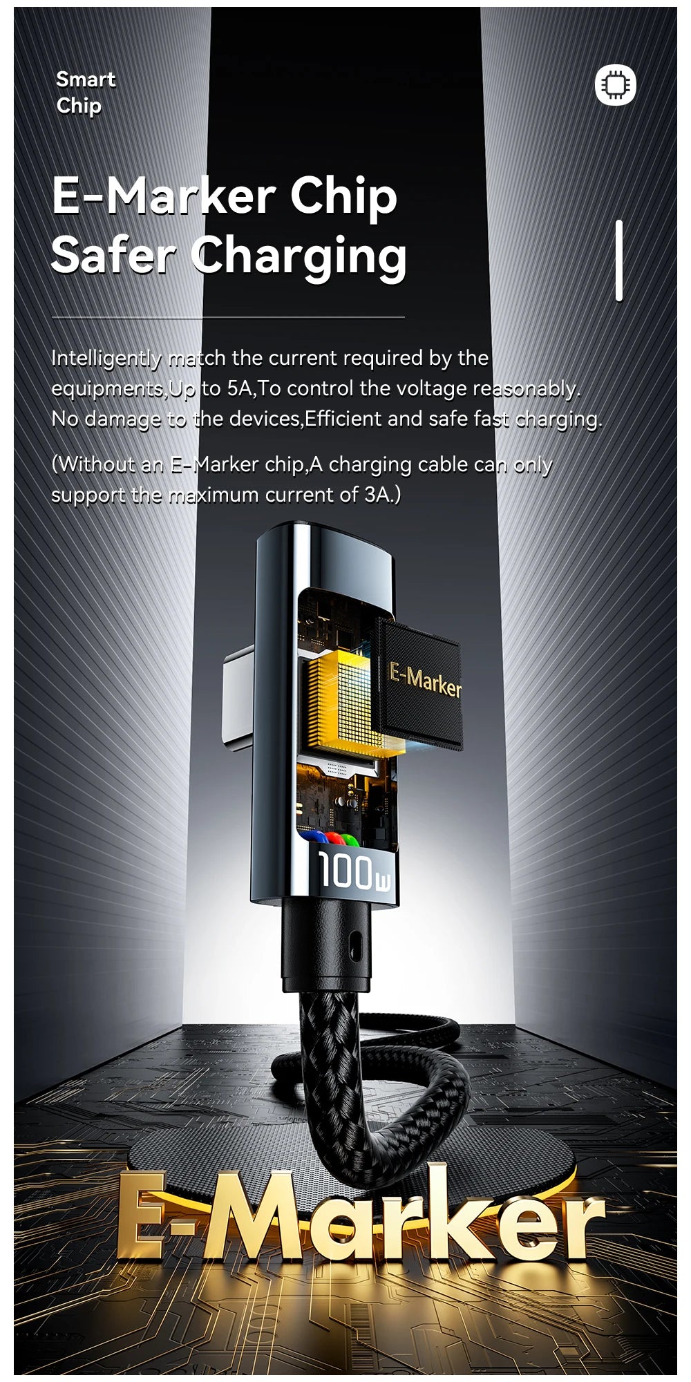 Essager 100W USB-C Fast Charging Cable with LED Display