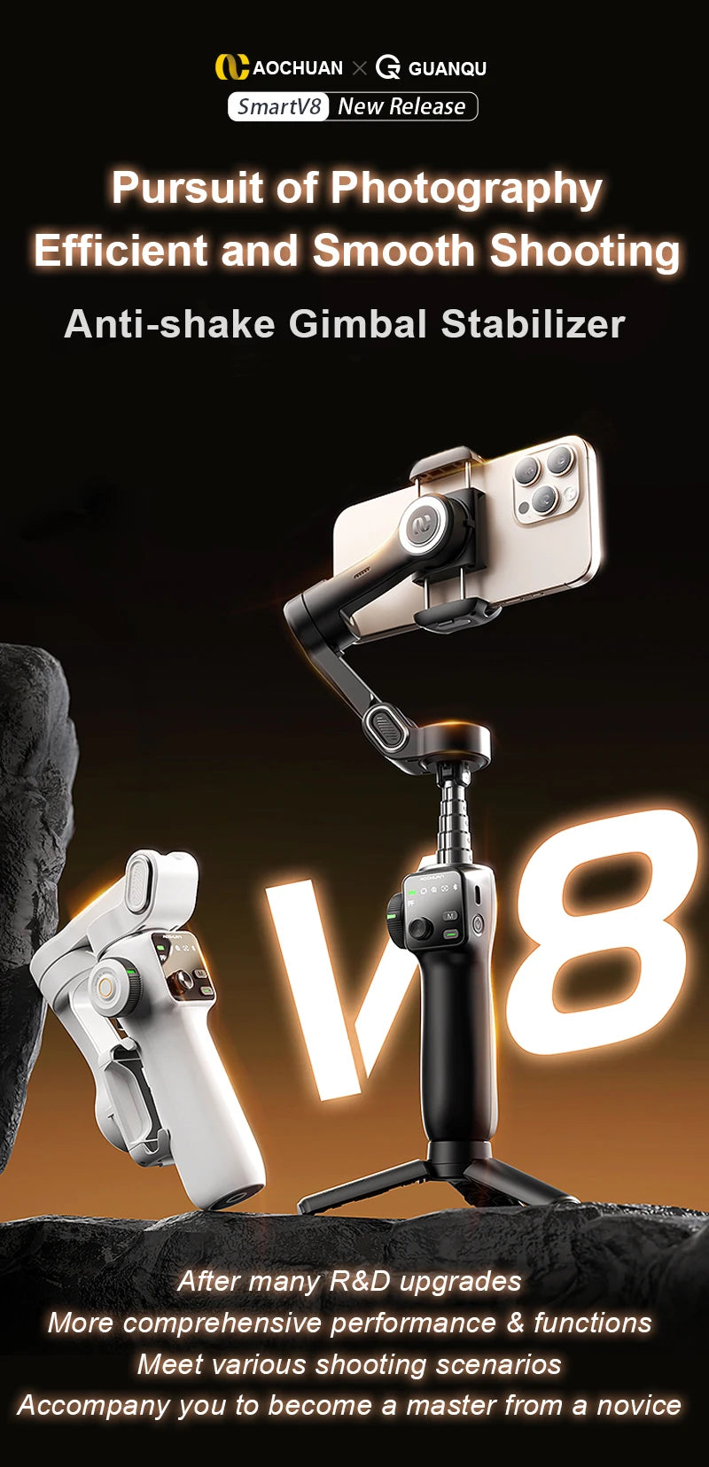 AOCHUAN AI Gimbal Stabilizer & Selfie Stick