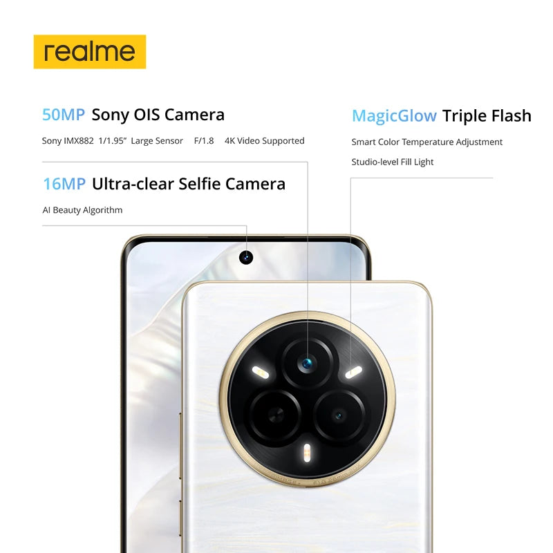 [Clearance] realme 14 Pro 5G Smartphone NFC Dimensity 7300 Chipset 6000mAh Battery 6.77" 120Hz Curved Display