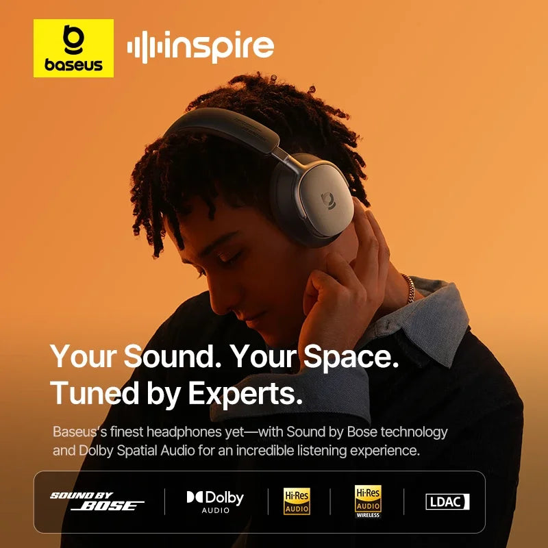 Baseus Inspire XH1 ANC Wireless Headphones – Bose Sound, LDAC & 100H Battery