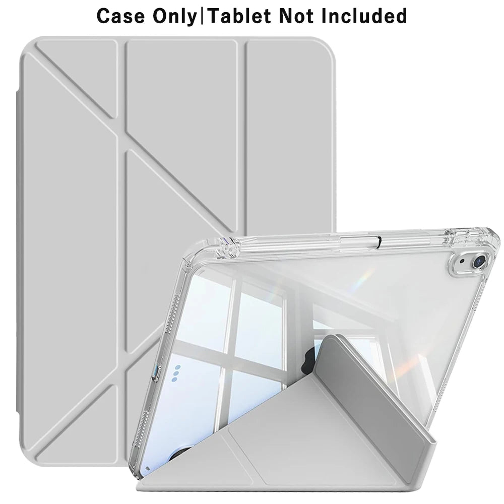 Clear Tri‑Fold iPad Case for iPad, Air, Pro & Mini