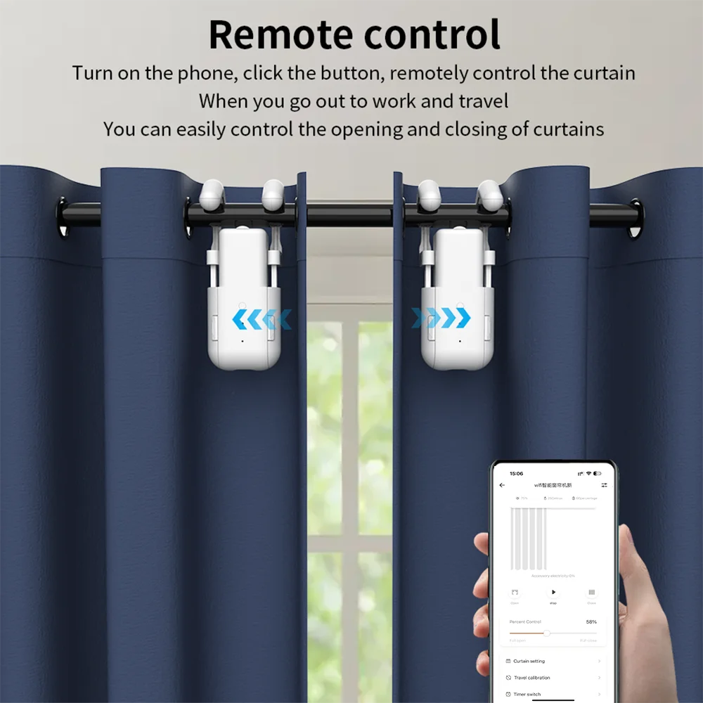 WiFi Smart Curtain Motor with App & Remote Control